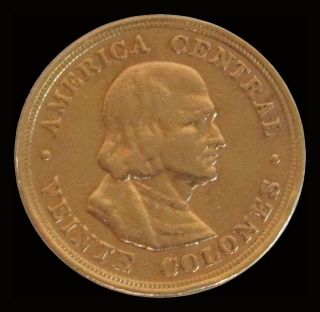 1897 Gold Costa Rica 20 Colones 15.  6 Grams (out Of Jewelry) photo