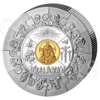 Liberia 2008 100$ Apostle Thaler Puzzle 1 Kilo Proof Silver Coin photo