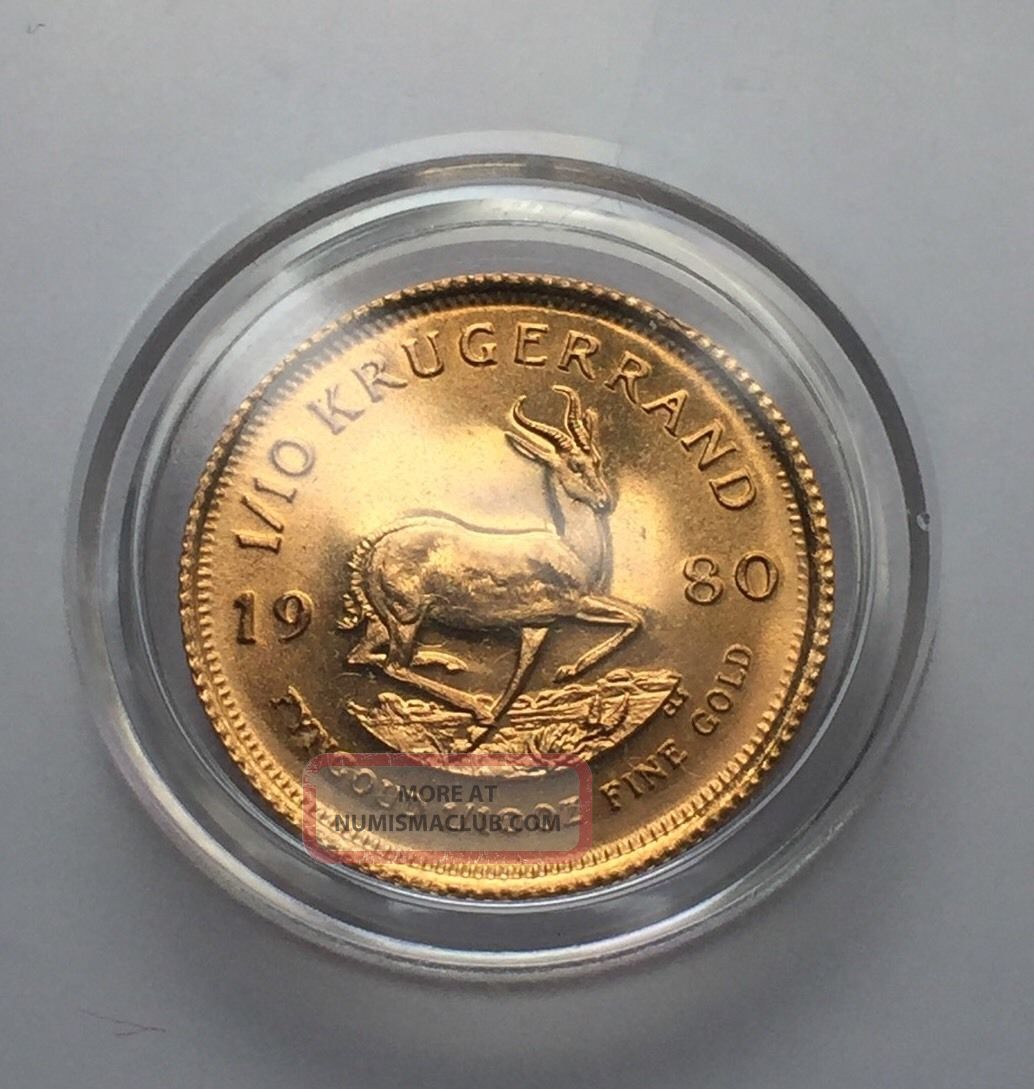 1 10 Oz 1980 South Africa Krugerrand Tenth Ounce Fine Gold Coin 1-10-oz-1980-south-africa-krugerrand-tenth-ounce-fine-gold-coin
