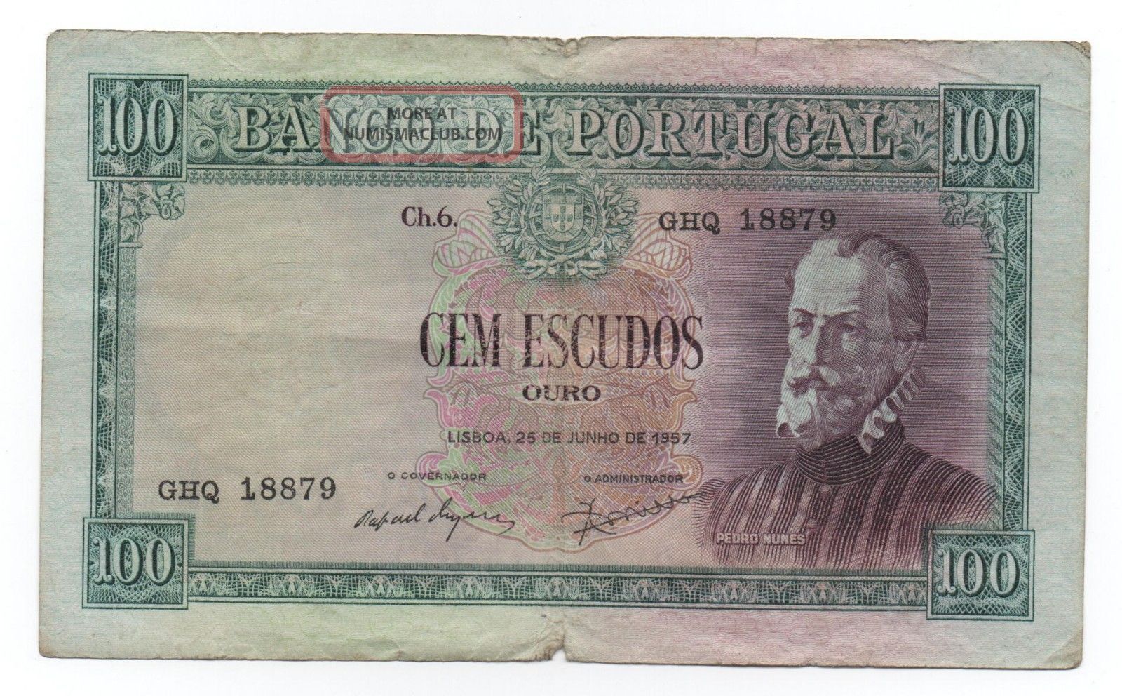 Portugal 100 Escudos 1957 Pick 159 Look Scans Europe photo