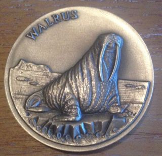 Walrus.  1,  Oz Longines Sterling Silver Medal Coin. photo
