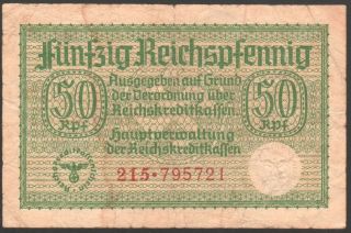 Nazi Third Reich 50 Reichspfennig 1940 - 1945 - Series: 215 - 795721 - 