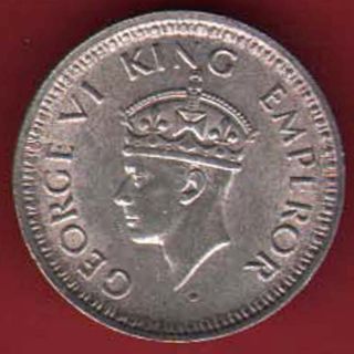 British India - 1944 - Kg Vi - Bombay - 1/4 Rupee - Rare Silver Coin Y - 2 photo