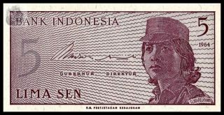 Indonesia 5 Sen,  1964,  Unc photo