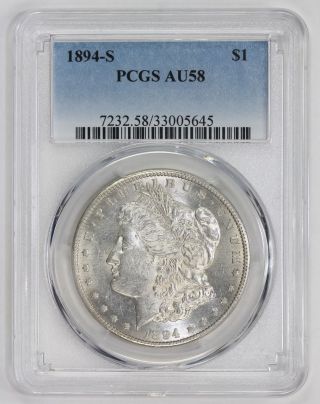 1894 S Morgan Silver Dollar Au 58 Pcgs (5645) photo