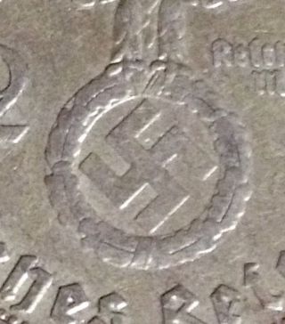 Silver World War 2 Coin Hitlers Evil Army Soldier Rare Antique European Money photo