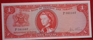 Uncirculated 1964 Trinidad & Tobago $1 Crisp Note P - 26a S/h photo