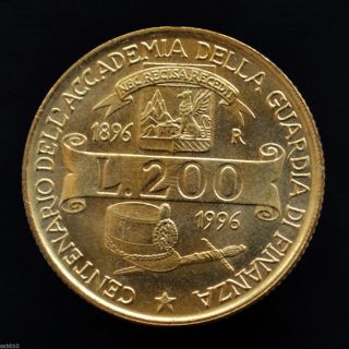 Italy 200 Lire 1996.  Km184.  Unc.  Commemorative Coin. photo