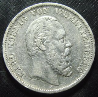 1876 - F Germany Silver 5 Mark (large Sized Silver Coin) photo