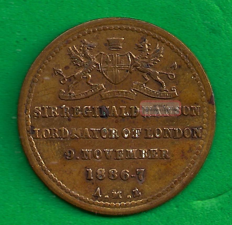 Sir Reginald Hanson 1886 - 7 Turn Again Wittington Lord Mayor London British Medal Exonumia photo