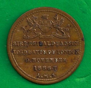 Sir Reginald Hanson 1886 - 7 Turn Again Wittington Lord Mayor London British Medal photo
