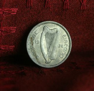 3 Pence Ireland 1928 Copper Nickel World Coin Km4 Irish Harp Hare Rabbit Eire photo