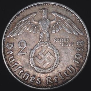 Silver Ww2 Nazi Artifact Vintage German Scarce Coin Nazi Germany Antique Find photo