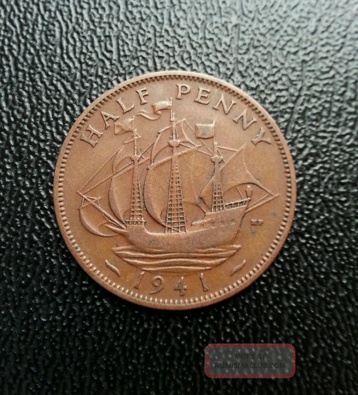 British 1941 Half Penny Coin U K World 1 2cent Grant British