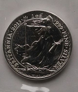 2015 Great Britain Britannia £2 Coin Silver 1oz Ag Textured Fields.  999 Pure Uk) photo