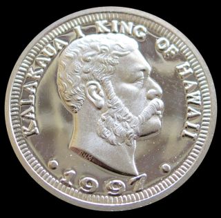1997 Rhm Platinum Hawaii 1/10 Puela Kalakaua I King Gem Proof Coin - Rare photo