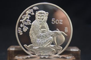99.  99 Chinese 1992 Zodiac 5oz Silver Coin,  Year Of The Monkey 211 photo