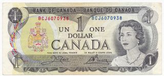 Obsolete 1973 Canadian 1 Dollar Bank Note photo