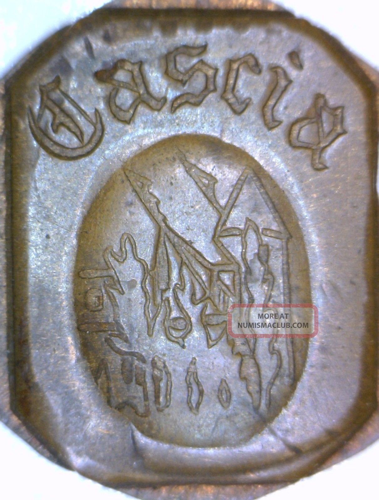 ' Cascia ' Coin/trench Art: Love Token On A Wheat Cent: No Sure : Exonumia photo