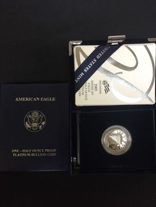 2005 W Us 1/2 Oz Proof Platinum American Eagle $50 Coin Liberty Statue I photo