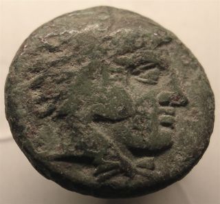 Ancient Greek Coin/amyntas Iii/macedonia/pydna/herakles/eagle/serpent photo