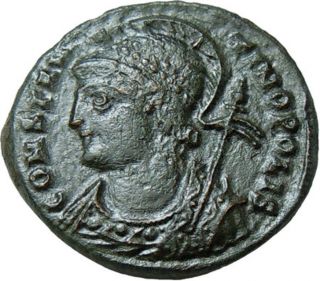 Constantine I The Great Ae Commemorative Constantinopolis Ancient Roman Coin photo