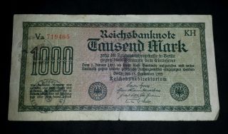 Nazi German Cancelled Paper Money 1922 Ww2 2 Ww Ii Wwii photo