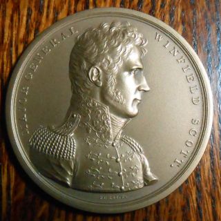 General Winfield Scott Us Hero War 1812 Bronze Medal photo