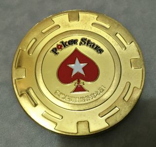 Poker Stars Card Poker Chip Token Finished In 24k Gold Clad Coin Decoration Gift photo