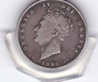 1826 King George Iv Sterling Silver Shilling British Coin photo