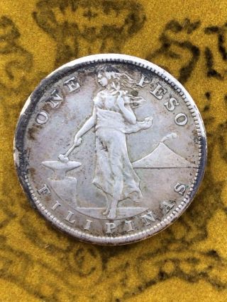 1907s 1 Silver Peso Phillipines photo