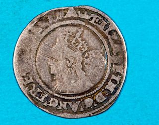 England Silver Sixpence Elizabeth I - Third Coinage - Vg - F photo