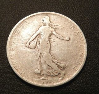 1901 France Franc - Great Old Silver Coin - See Pictures photo
