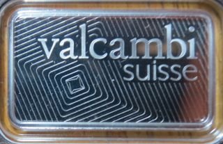 1 Ounce Platinum Bar Valcambi Suisse 999.  5 Fine In Assay/card Three Day photo