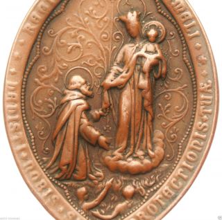 Exceptional Rare Large Antique Massive Bronze Religious Art Medal Pendant photo