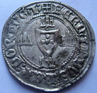 Portugal Fernando I 1367 - 1383 Grave Rare Silver Coin Of Great Beauty photo