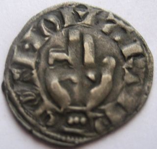 France Medieval Archeveche De Besancon Denier Et Rare Silver Coin photo