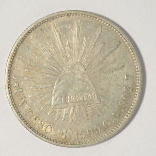 1909 Mo Gv Mexico 8 Reales.  9030 Silver (ccx7603) photo