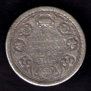 British India - 1942 - George Vi 1/4 Rupee Silver Coin Ex - Rare photo