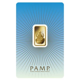 5 Gram Pamp Suisse Gold Bar - Lakshmi (in Assay).  9999 Fine photo