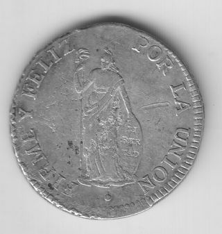 Peru - Republic (1) 1826,  2 Reales,  Weight 6.  4 Grs.  Diameter 27 Mms photo
