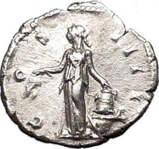 Antoninus Pius Marcus Aurelius Father Silver Ancient Roman Coin Annona I49884 photo