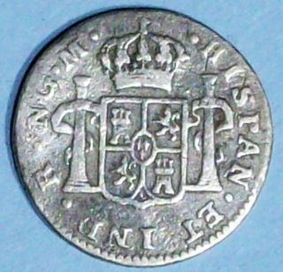Mexico 1/2 Real1795 Fine Plus 0.  9030 Silver Coin photo