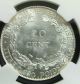French Indo - China 1937a Seated Liberty Ngc Ms65 Gembu Silver 20 Cents Scarce France photo 2