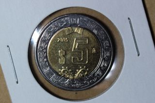 Mexico 5 Pesos,  2015 Unc - Coin - photo