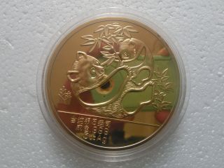 China 5oz Gold Silver Chinese Foundry 1989 Panda Coin@ 010 photo