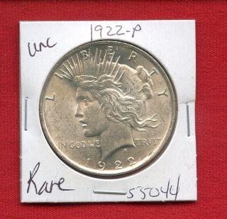 1922 Peace Us Silver Dollar 55044 Brilliant Uncirculated Ms,  State Estate photo