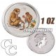 2016 Year Of The Monkey Colorized Lunar Series Ii Bu Silver Bullion Coin 1 Oz. Australia photo 1