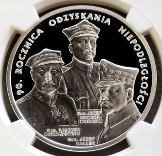 2008 Mw Silver Poland 20 Zlotych Regaining Freedom Coin Ngc Proof 70 Uc Pop:11/0 photo