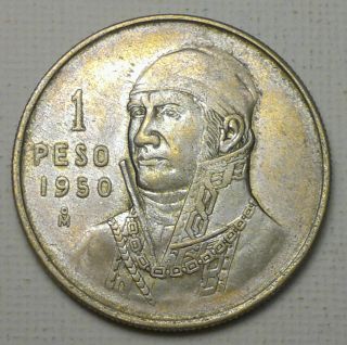 1950 Mexico Peso 1 Peso Silver Coin photo